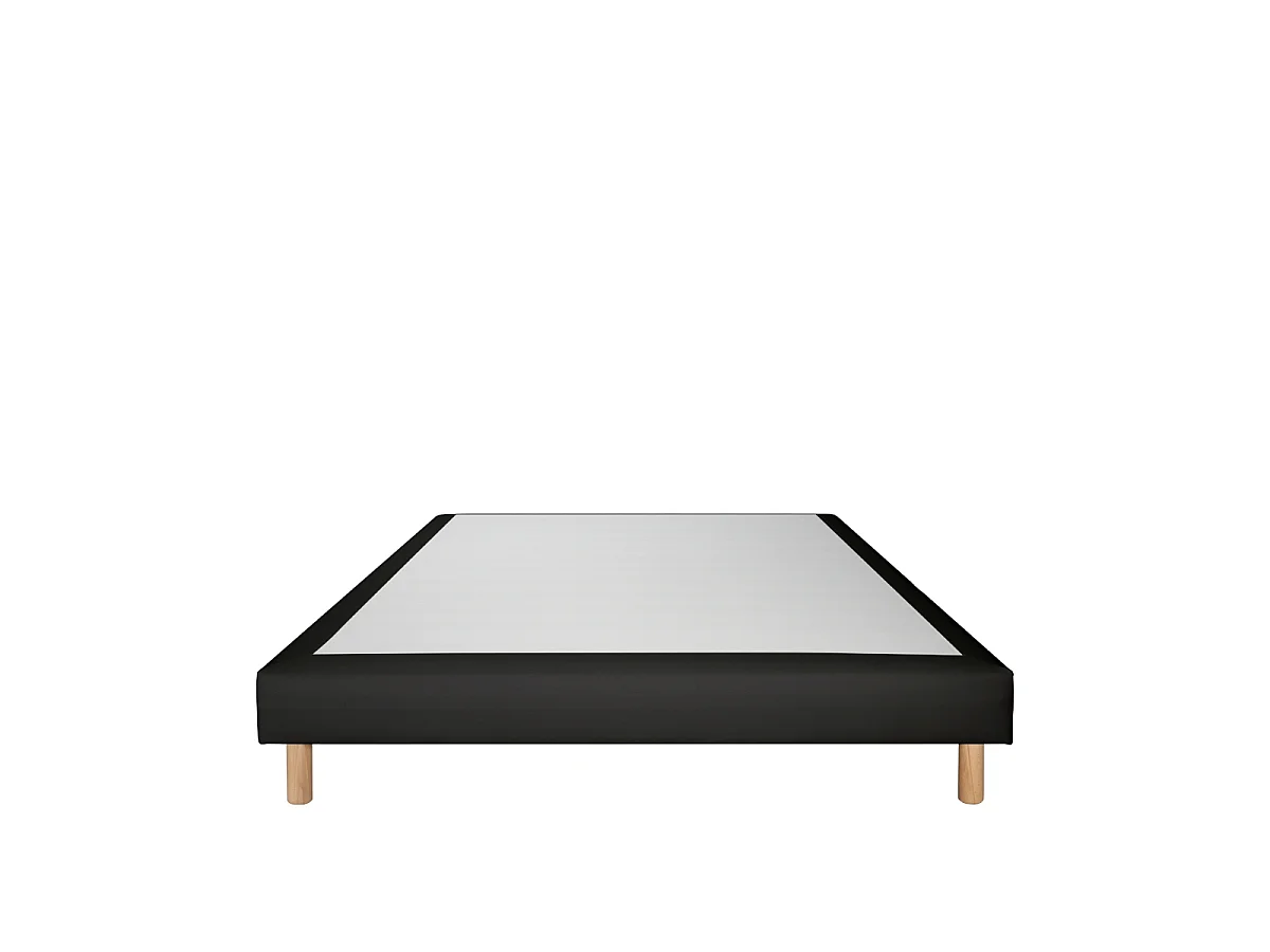 Sommier tapissier Simili FARO - Gris - 160x200