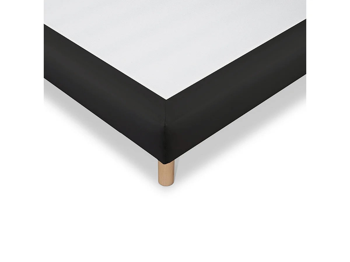 Sommier tapissier Simili FARO - Gris - 160x200