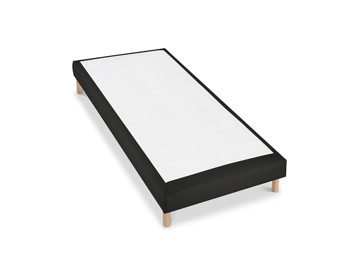 Sommier tapissier Simili FARO - Gris - 160x200
