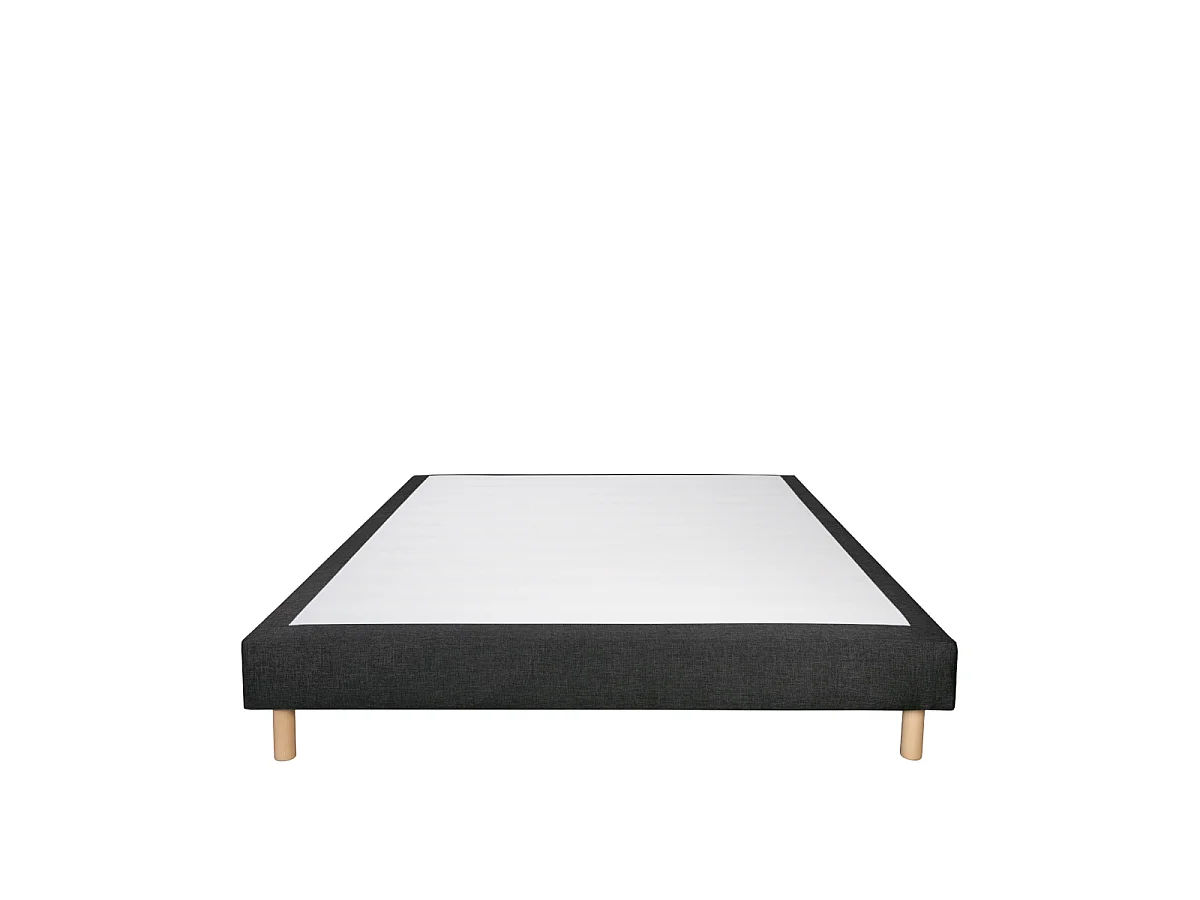 Sommier tapissier Tissu SISAL - Noir - 140x190