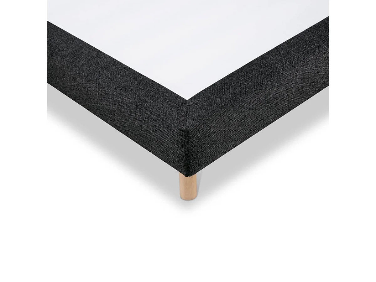 Sommier tapissier Tissu SISAL - Noir - 140x190
