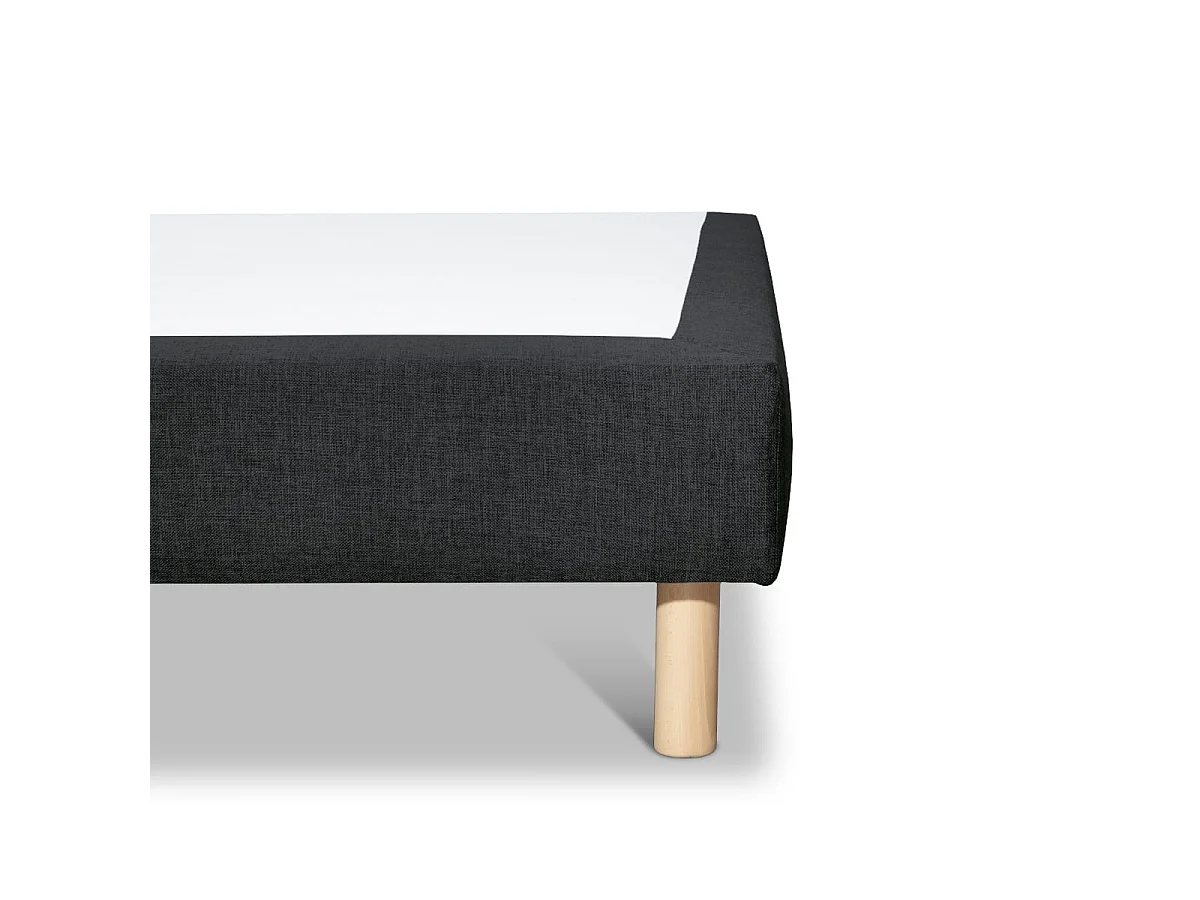 Sommier tapissier Tissu SISAL - Noir - 140x190