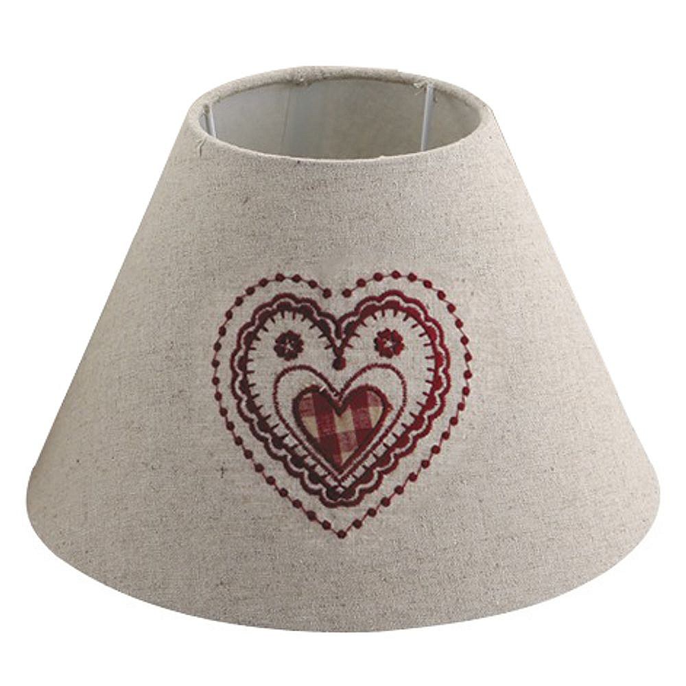 Grand Abat-jour Hexagonal Tissu Rouge Marbré 47cm - Galon Ancien Doré Et Rouge - Douille E27