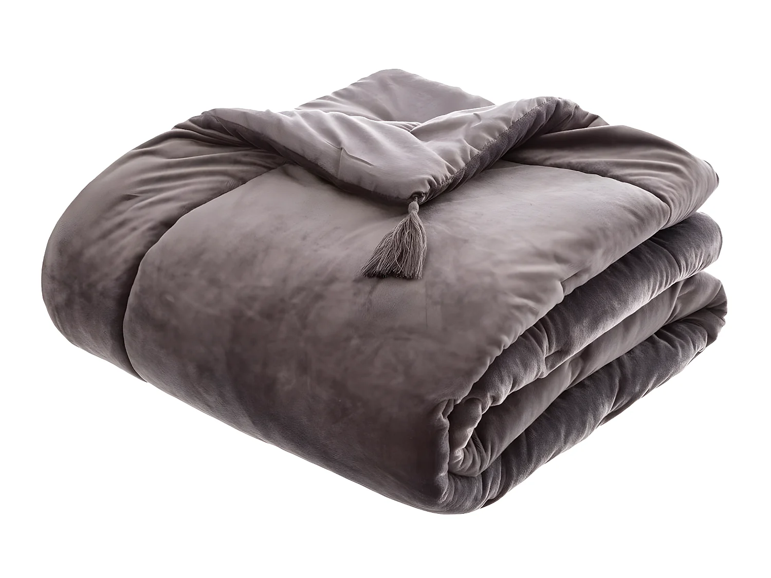 Édredon en velours Gris - L.80 x l.180 cm