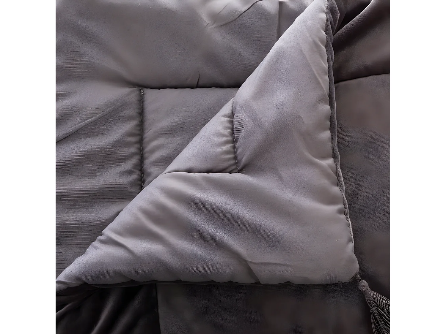 Édredon en velours Gris - L.80 x l.180 cm