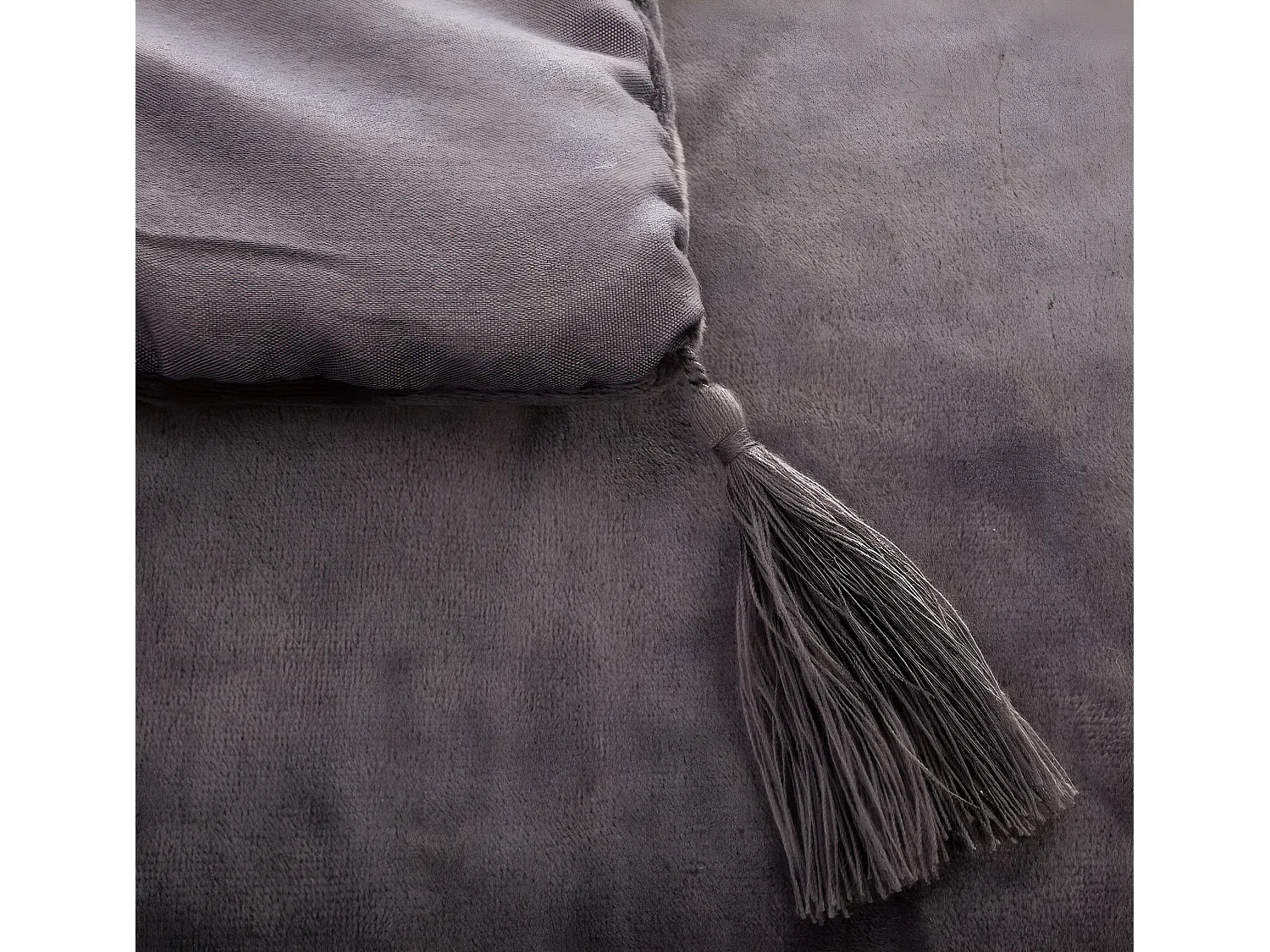 Édredon en velours Gris - L.80 x l.180 cm