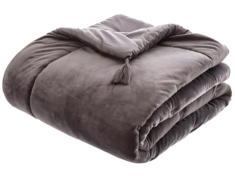 Édredon en velours Gris - L.80 x l.180 cm