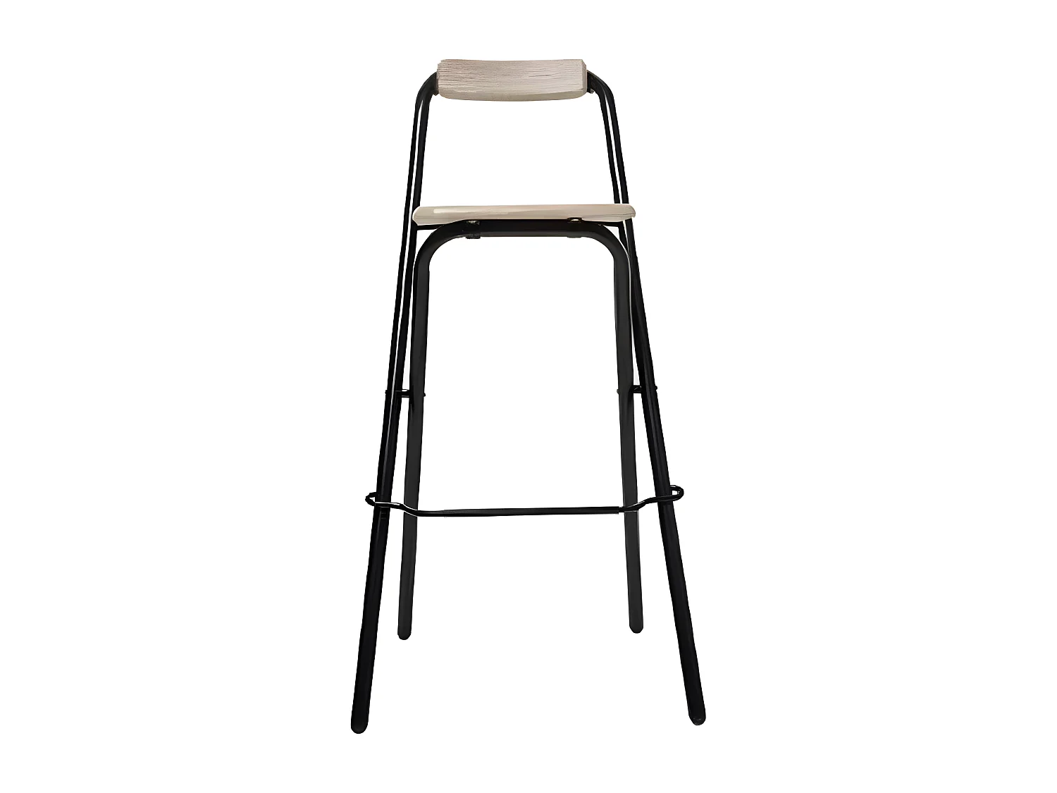 Lot de 4 tabouret de bar pliable en acier et PVC coloris naturel - Dim : L 48 x l 50 x H 98 cm