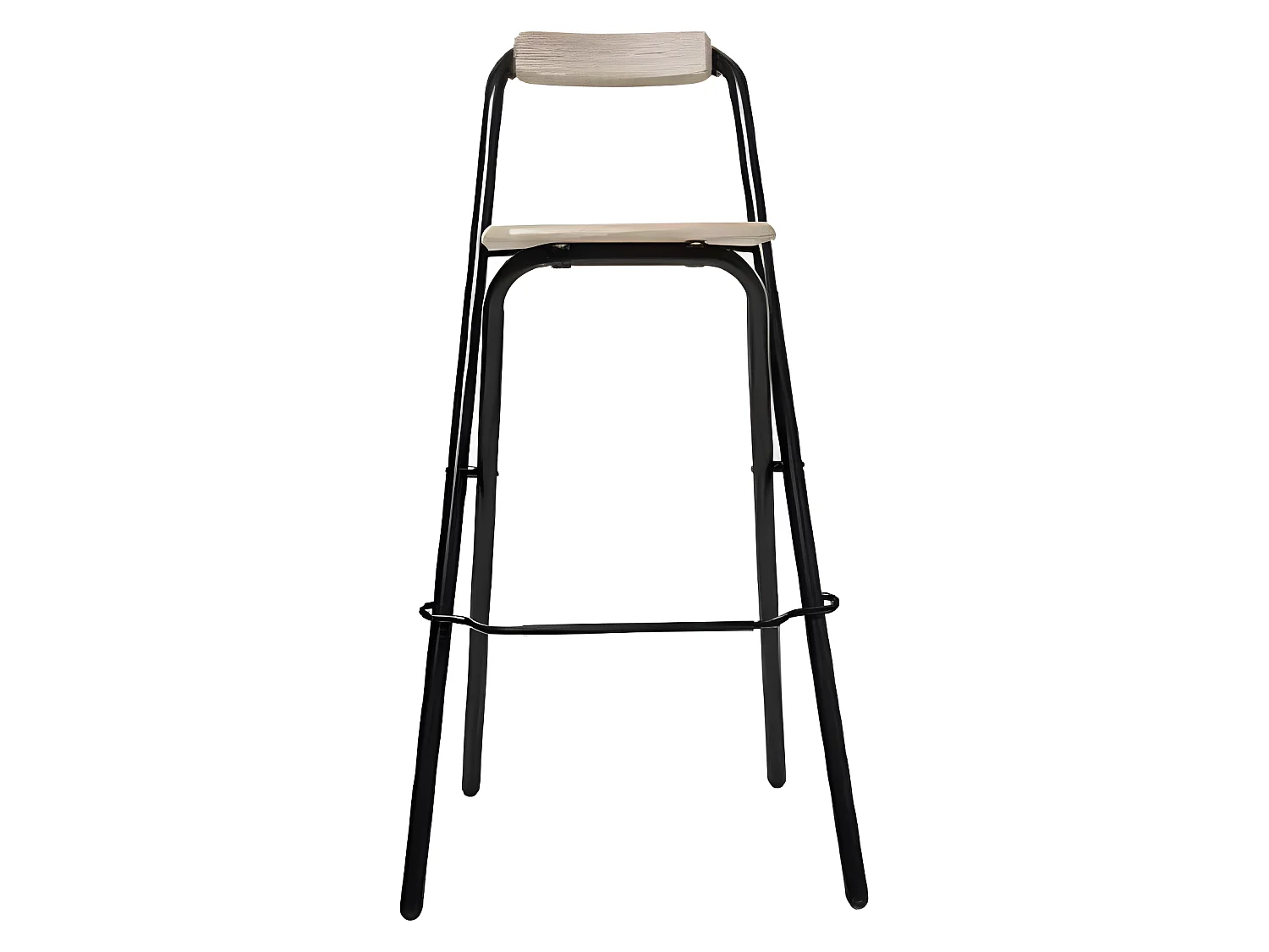 Lot de 4 tabouret de bar pliable en acier et PVC coloris naturel - Dim : L 48 x l 50 x H 98 cm