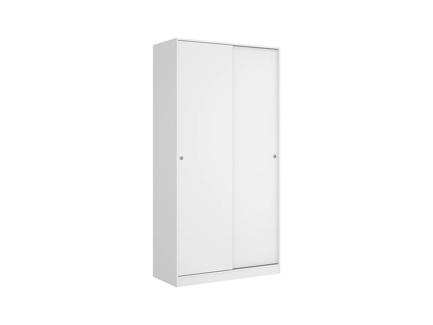 Armoire À Portes Coulissantes Coloris Blanc Brillant - L. 100 X P. 50 X H. 204 Cm