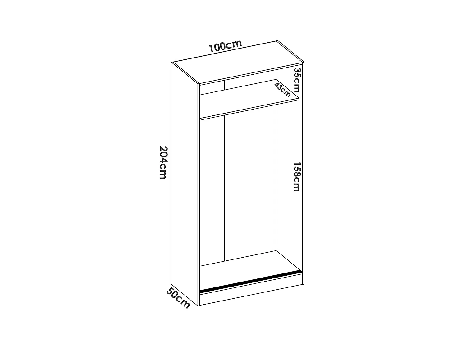 Armoire À Portes Coulissantes Coloris Blanc Brillant - L. 100 X P. 50 X H. 204 Cm