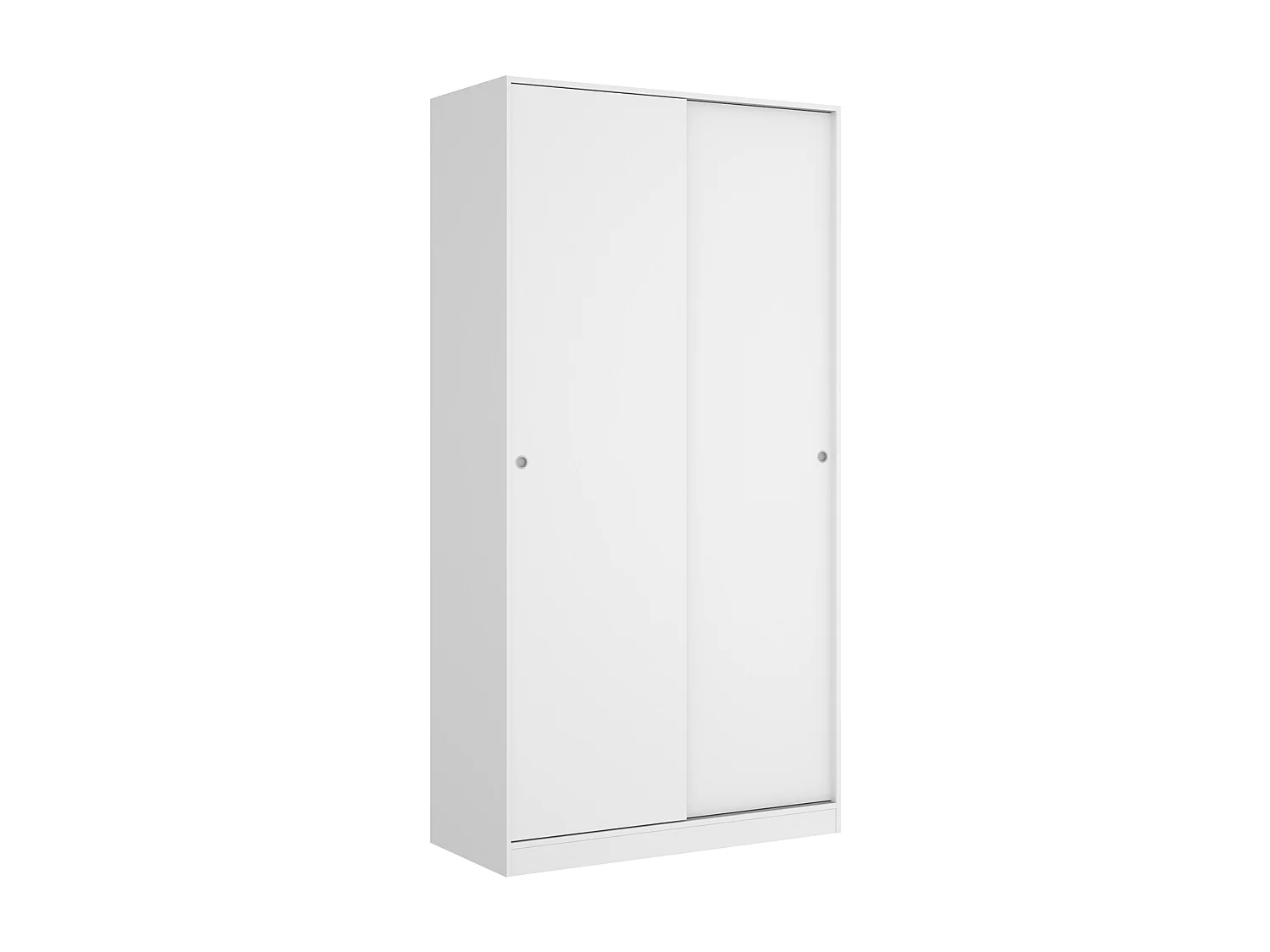 Armoire À Portes Coulissantes Coloris Blanc Brillant - L. 100 X P. 50 X H. 204 Cm