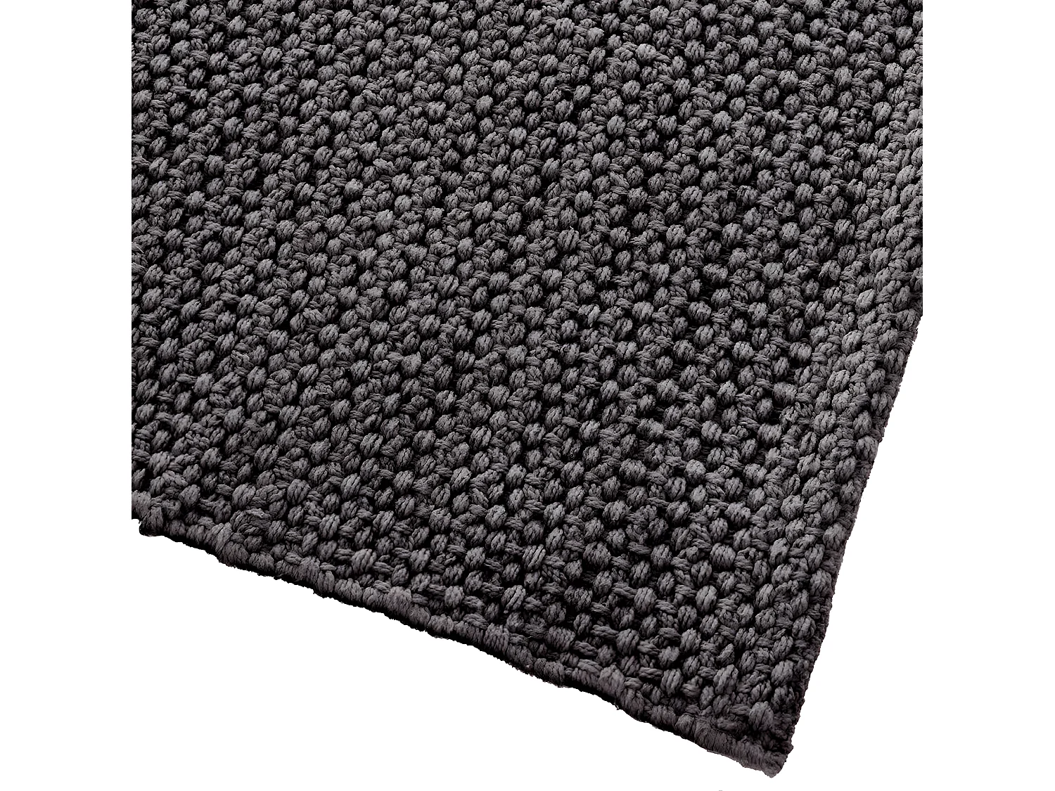 Tapis rectangulaire en coton cloris gris foncé - Dim : L. 140 x l. 70 cm