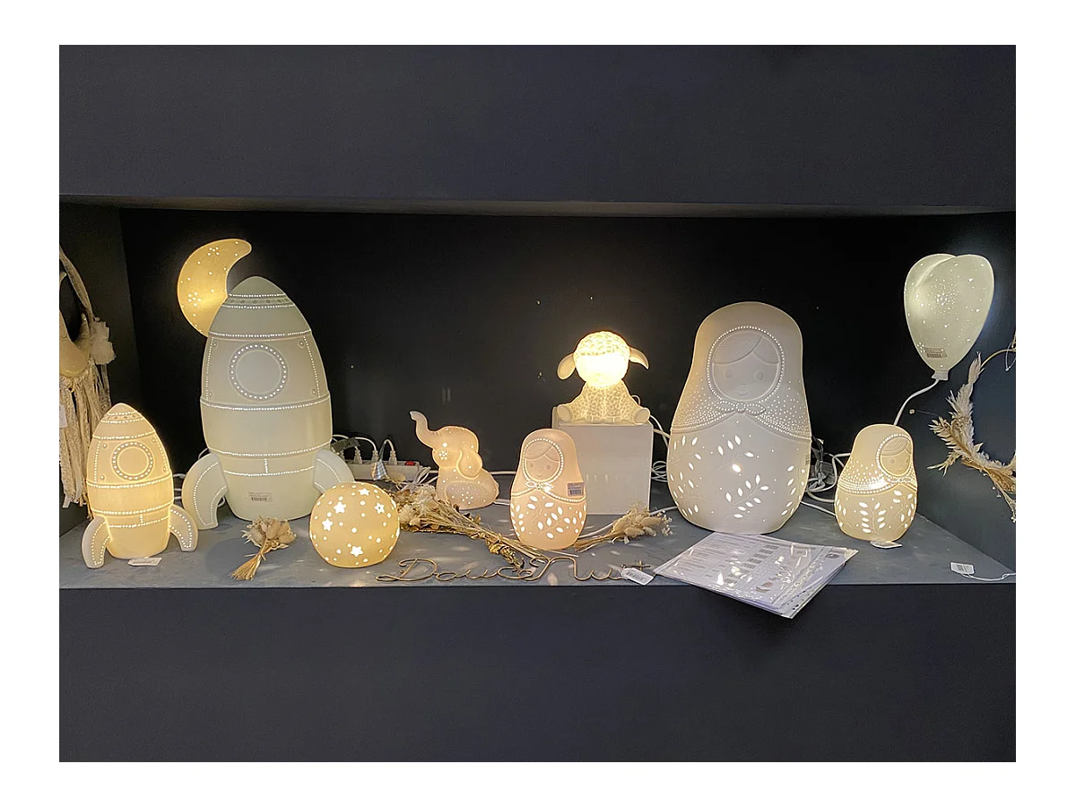 Lampe fusée en porcelaine    - E14_8W_LED