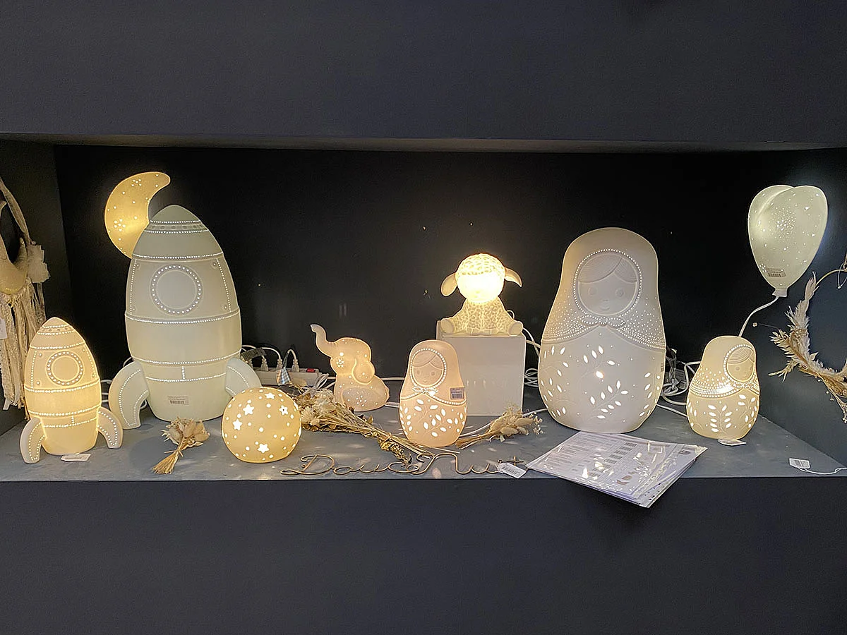 Lampe fusée en porcelaine    - E14_8W_LED