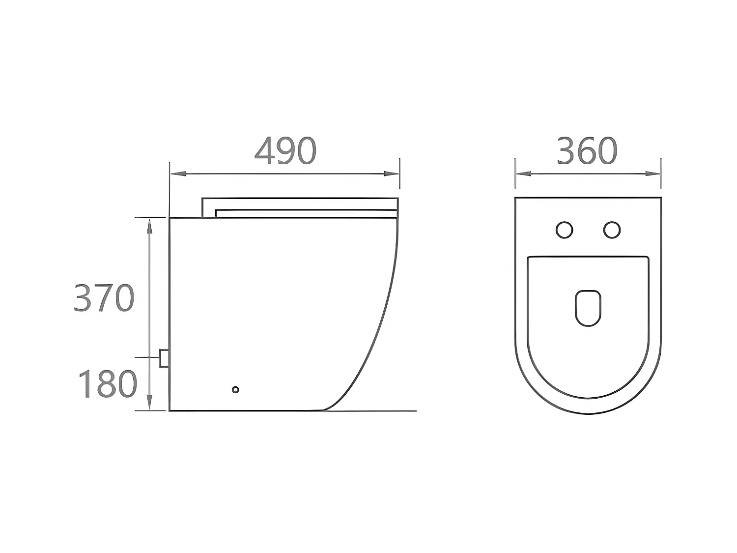 Cuvette WC suspendu CARCEO noir mat - sans bride et avec frein de chute