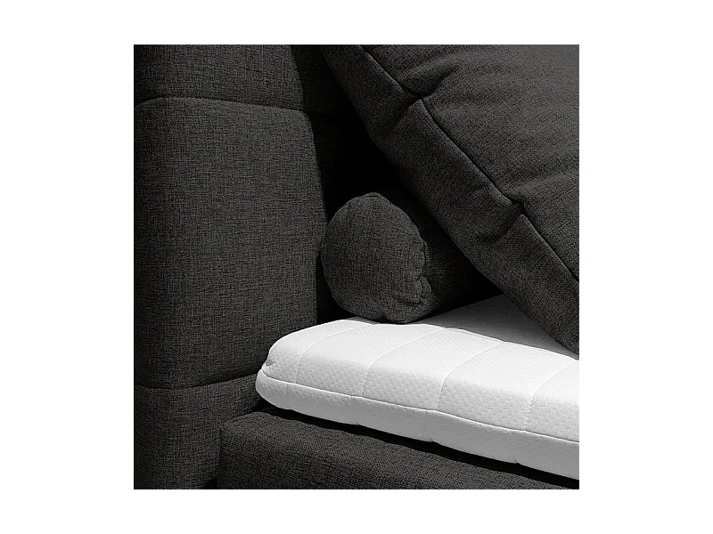 Lit boxspring 160x200 cm anthracite + matelas et surmatelas - AISHA