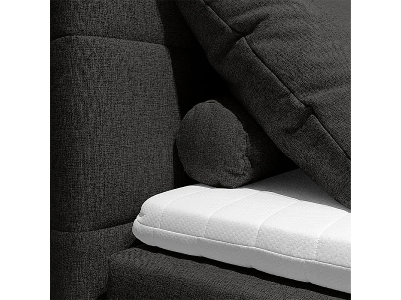 Lit boxspring 160x200 cm anthracite + matelas et surmatelas - AISHA