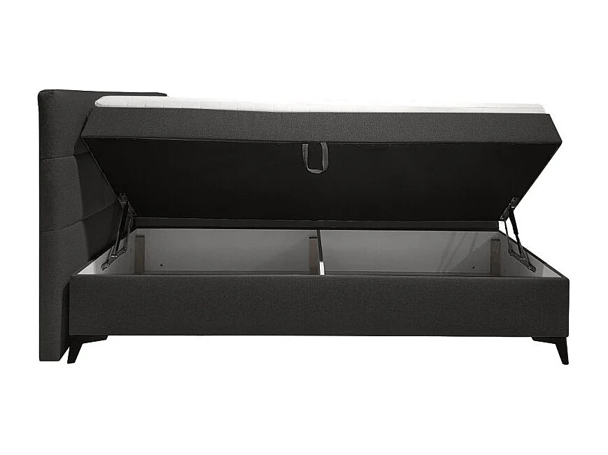 Lit boxspring 160x200 cm anthracite + matelas et surmatelas - AISHA