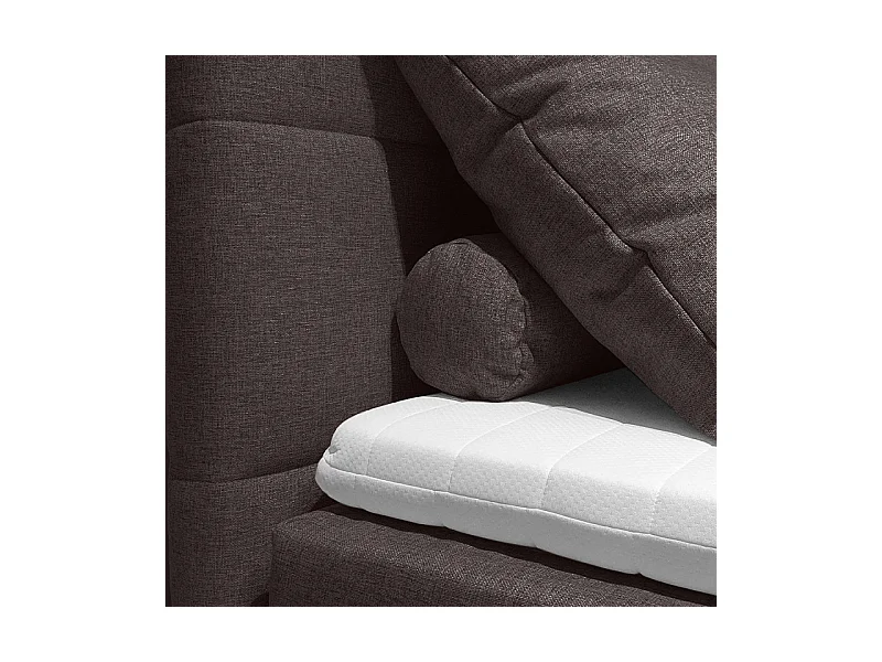 Lit boxspring 160x200 cm tissu marron 2 coffres latéraux - AISHA