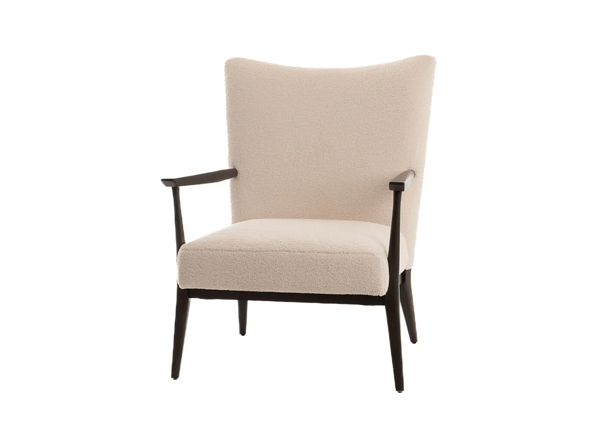 Fauteuil scandinave en tissu bouclette - SUZY