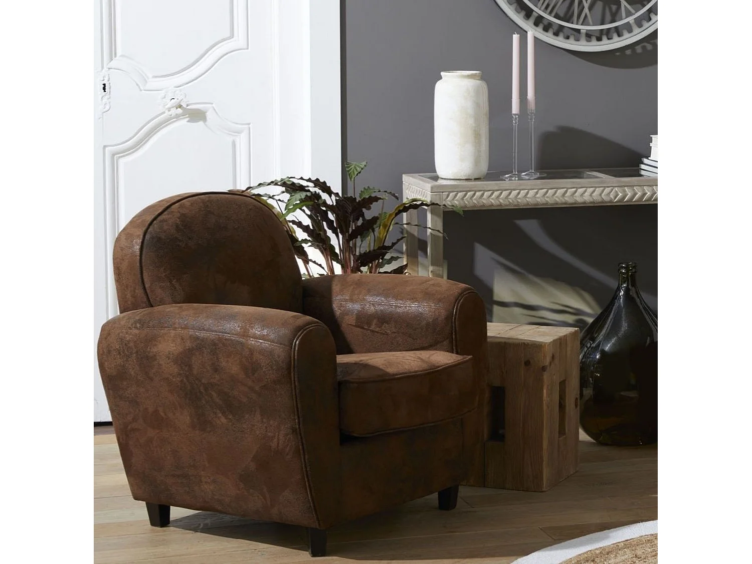 Fauteuil club marron