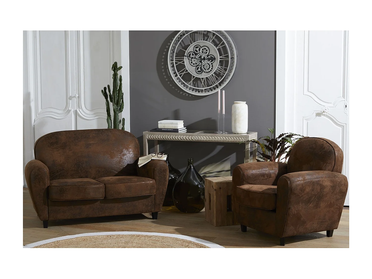 Fauteuil club marron