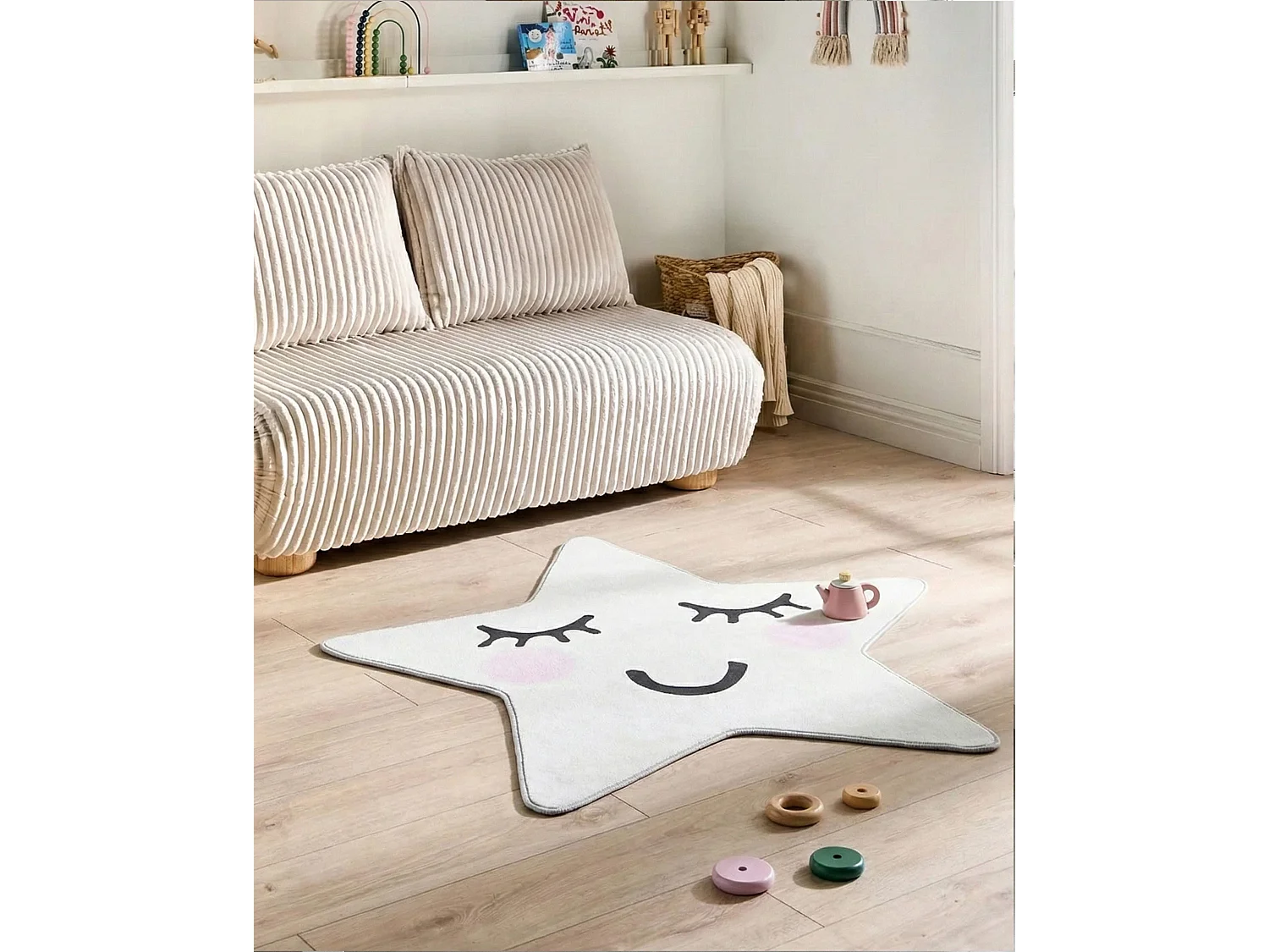 Tapis enfant SIRIUS Blanc 120 x 120 cm