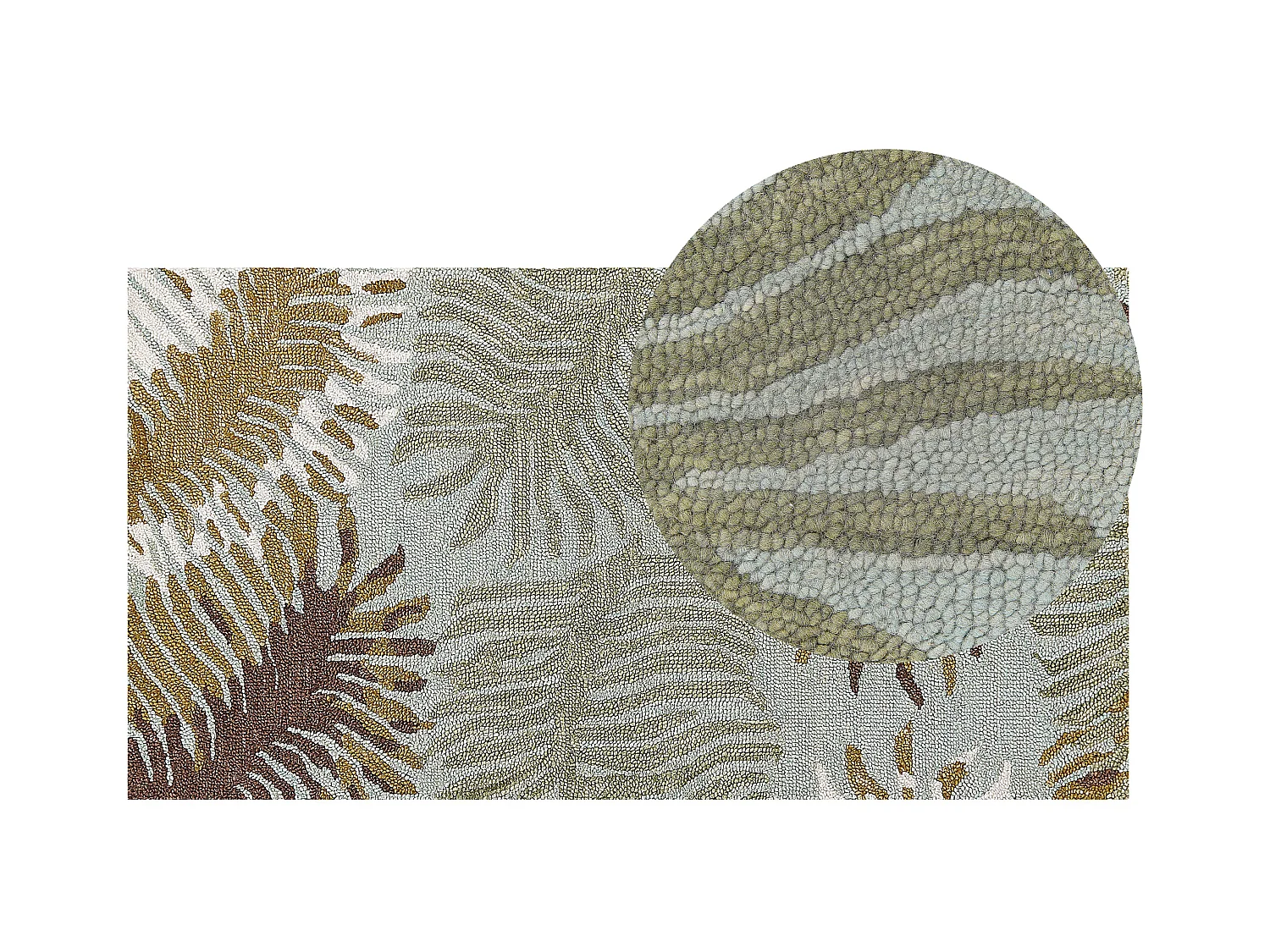 Dywan wełniany z motywem roślinnym 80 x 150 cm VIZE