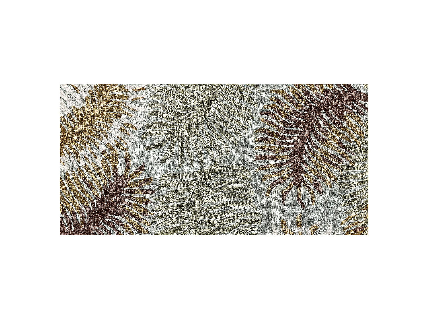 Tappeto lana motivo foglia multicolore 80 x 150 cm VIZE