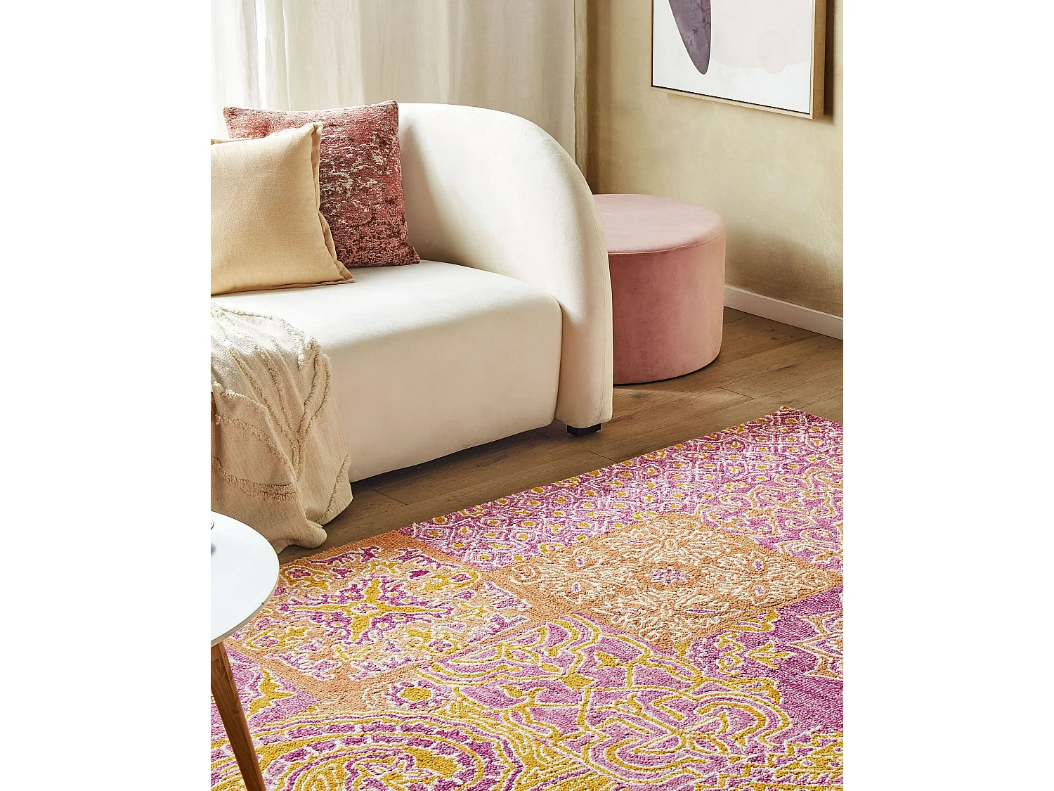 Orientalischer Teppich Wolle bunt Kurzflor rechteckig 160 x 230 cm Retro Avanos