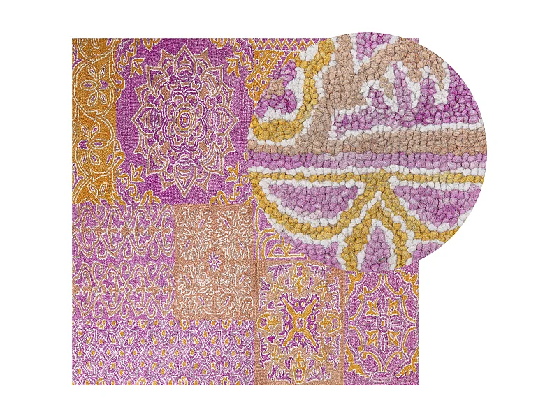 Dywan wełniany 200 x 200 cm wielokolorowy AVANOS