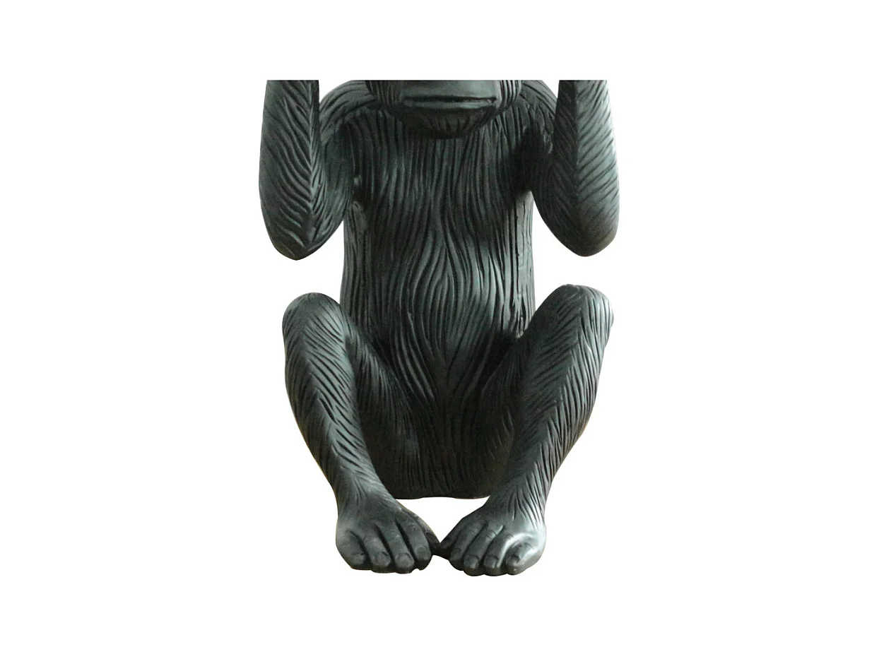 Statue singe noir mat avec mains sur les oreilles H40 cm - RAFIKI