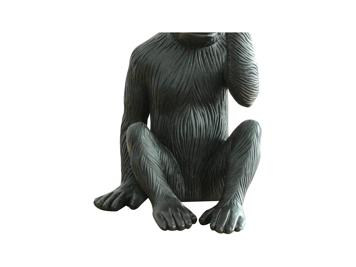 Statue singe noir mat avec main sur les yeux H39 cm - RAFIKI