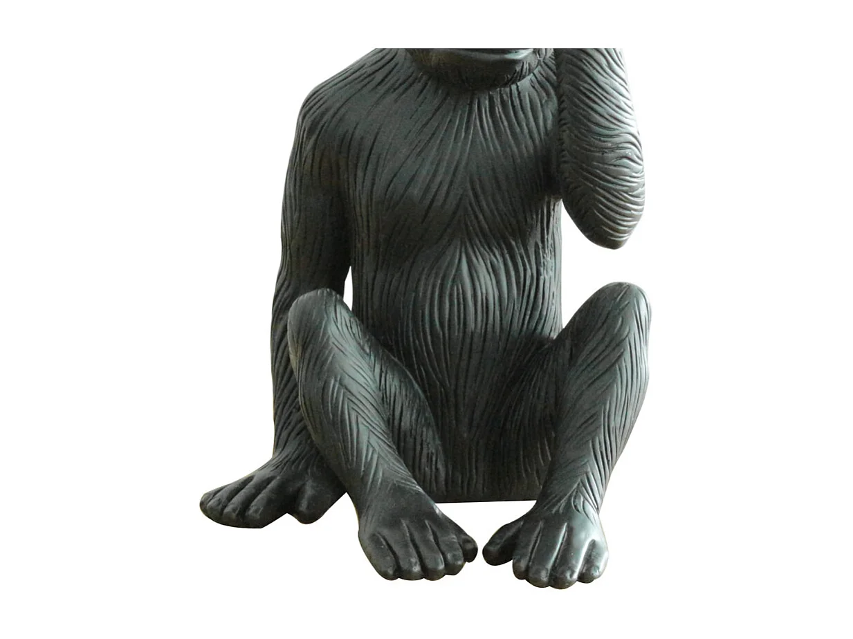 Statue singe noir mat avec main sur les yeux H39 cm - RAFIKI