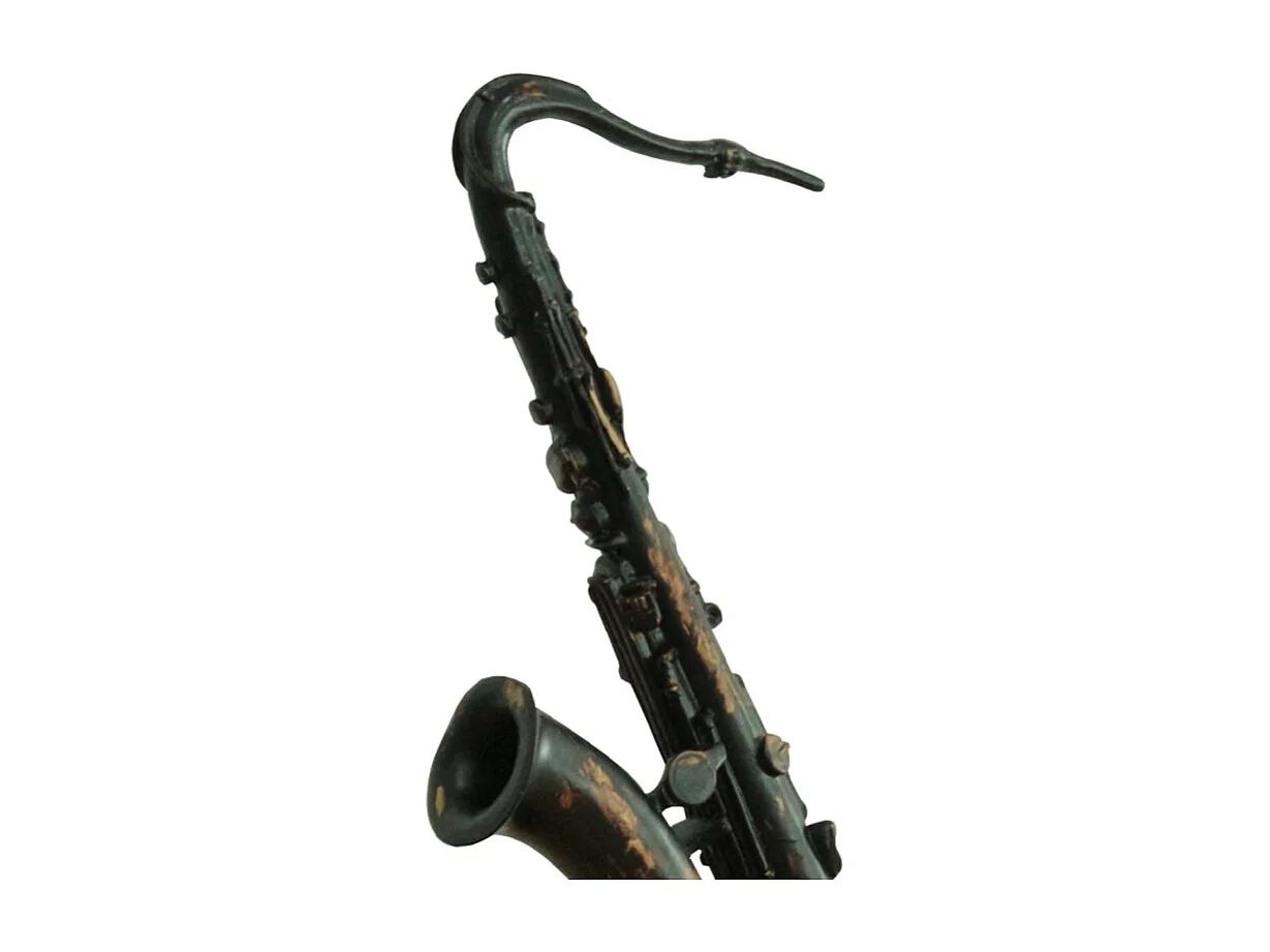 Statue saxophone noir avec effet rouillé H62 cm - SONG