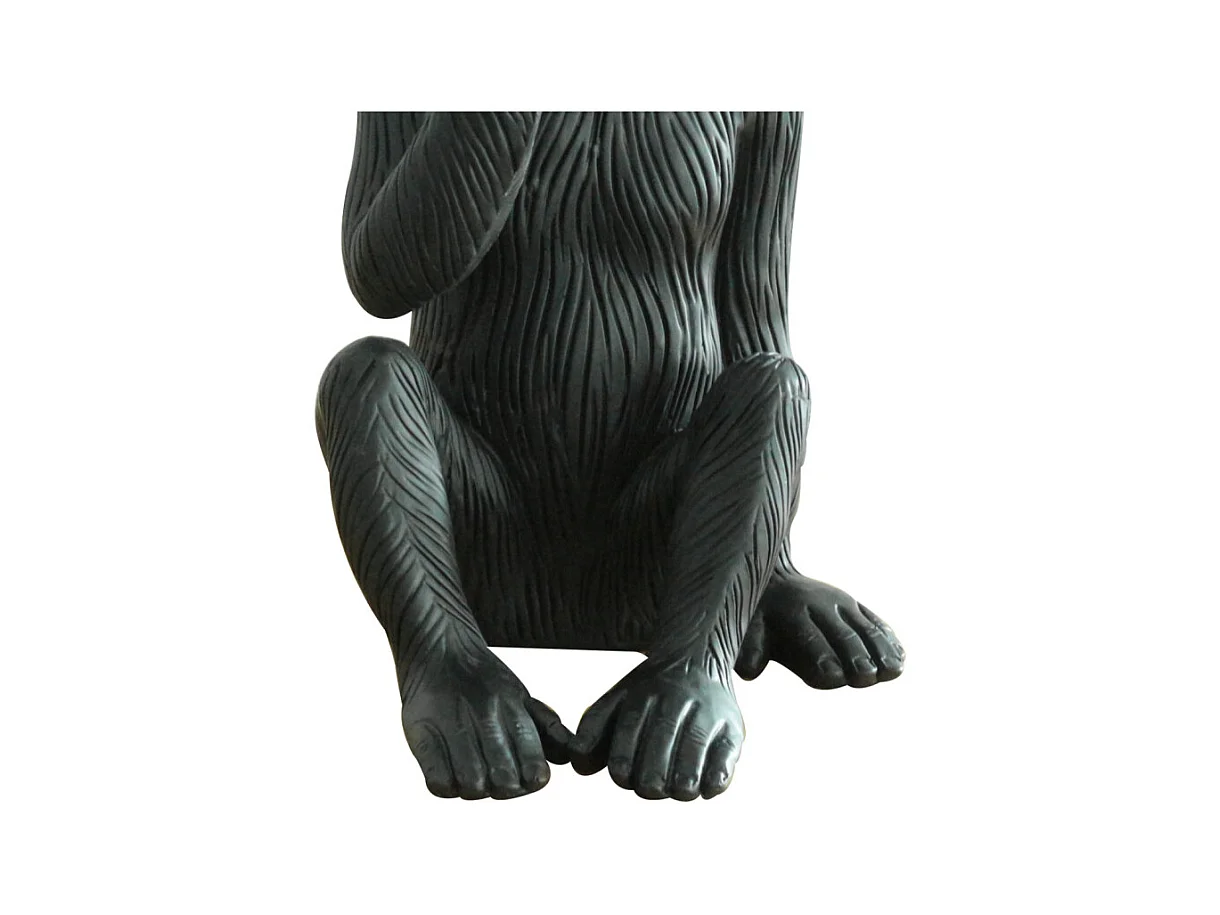 Statue singe noir mat avec main sur la bouche H39 cm - RAFIKI