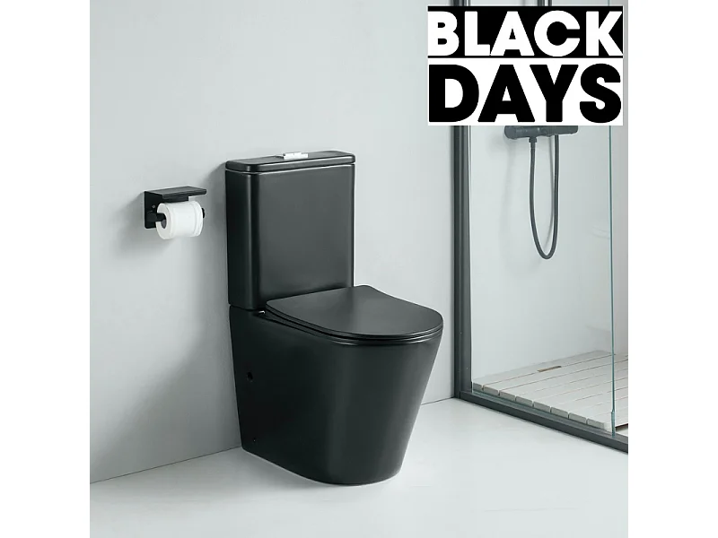 Toilette WC à poser CIPOLI en céramique noir mat