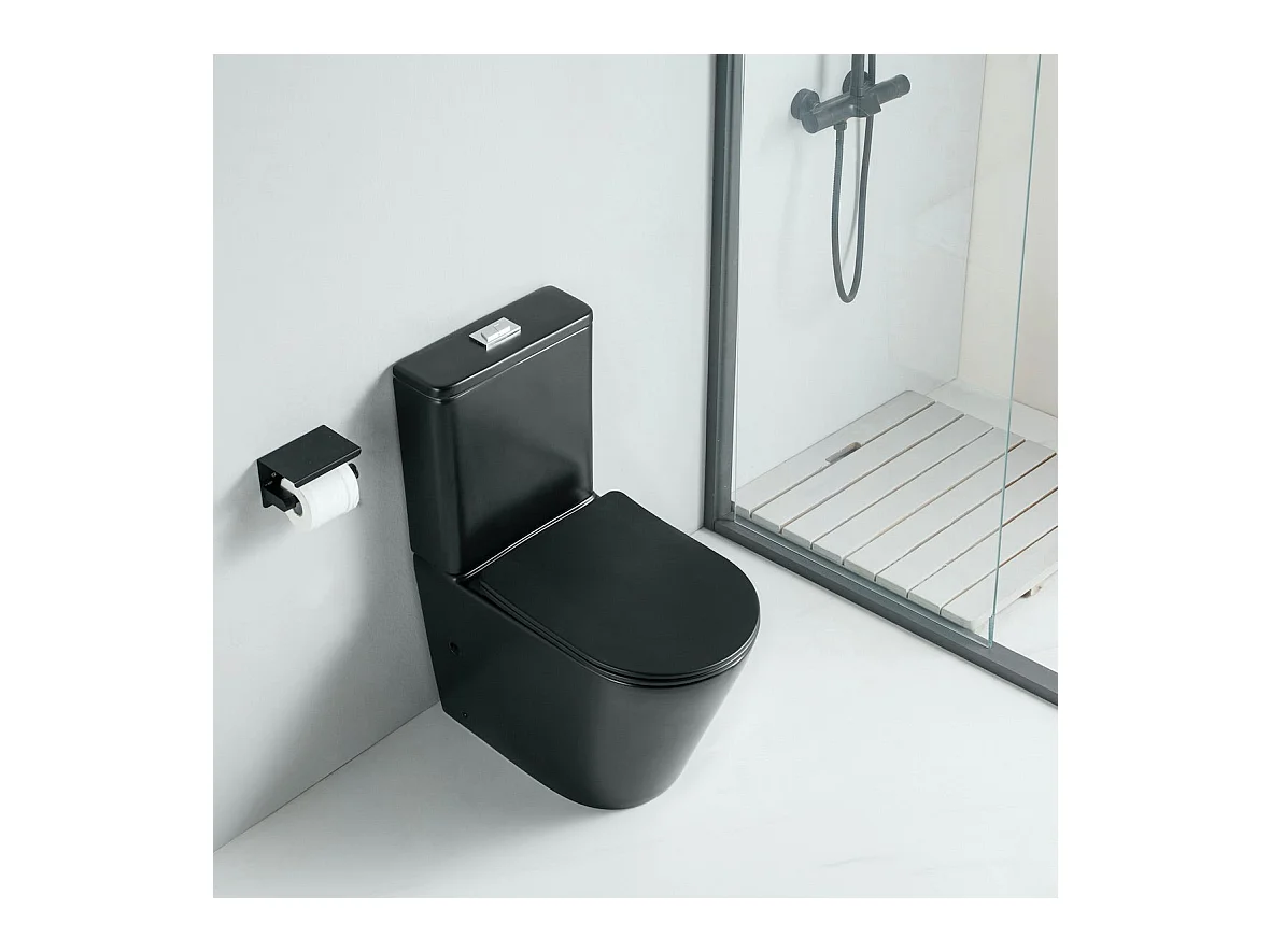 Toilette WC à poser CIPOLI en céramique noir mat