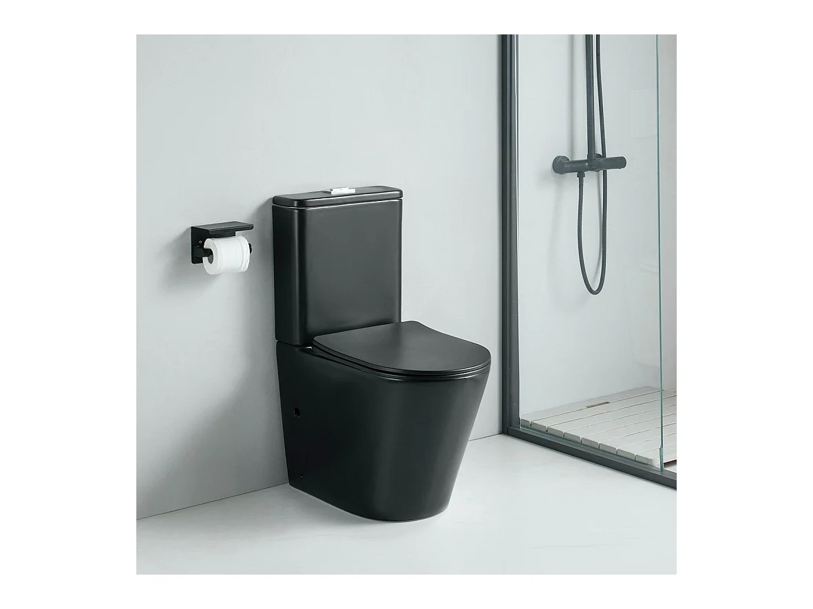 Inodoro cerámica CIPOLI cisterna baja negro mate