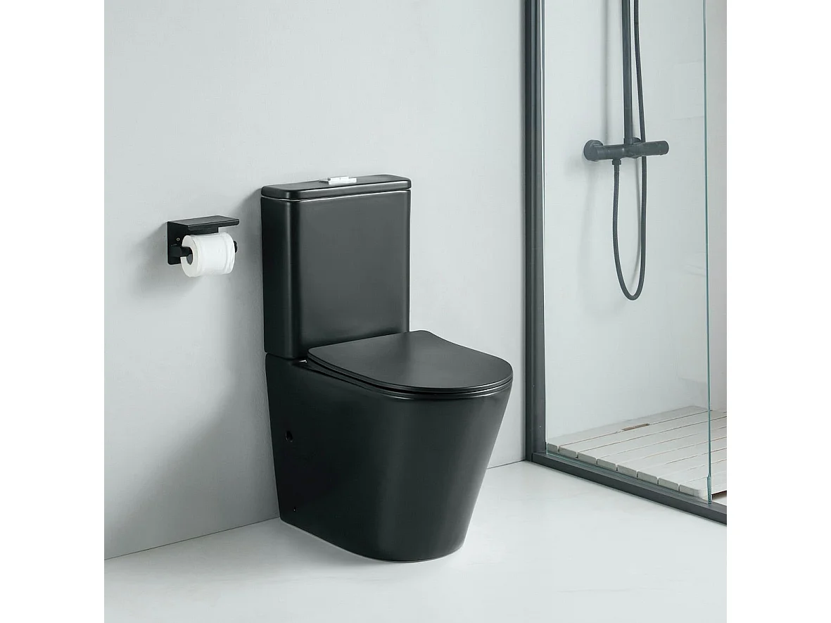 Toilette WC à poser CIPOLI en céramique noir mat