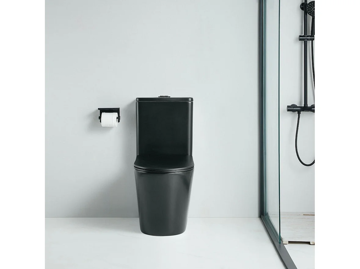 Toilette WC à poser CIPOLI en céramique noir mat