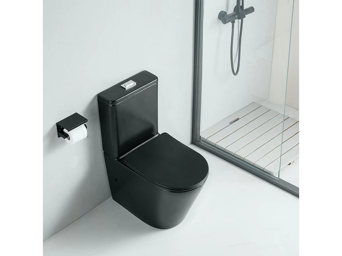 Toilette WC à poser CIPOLI en céramique noir mat