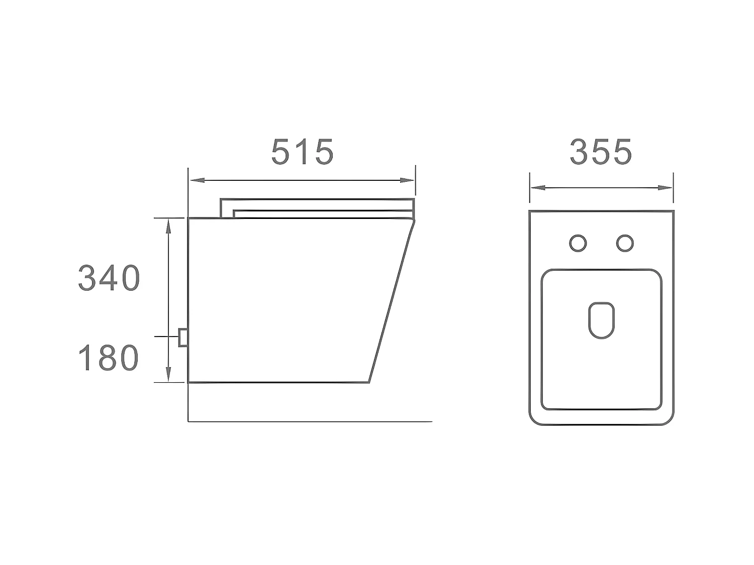 Cuvette WC suspendu CALETO noir mat - sans bride et avec frein de chute