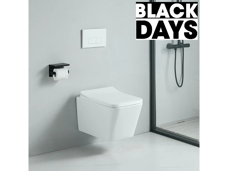 Cuvette WC suspendu CALETO - sans bride et avec frein de chute