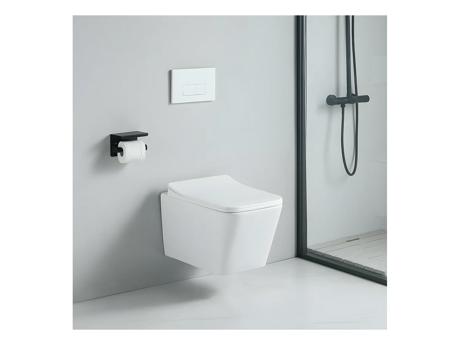 Cuvette WC suspendu CALETO - sans bride et avec frein de chute