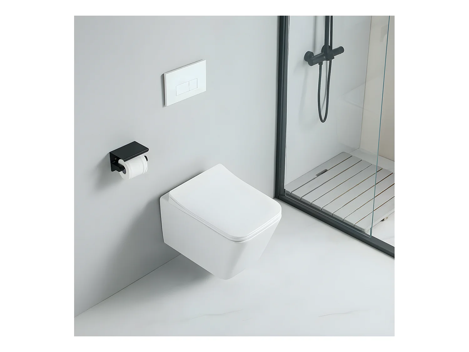 Cuvette WC suspendu CALETO - sans bride et avec frein de chute