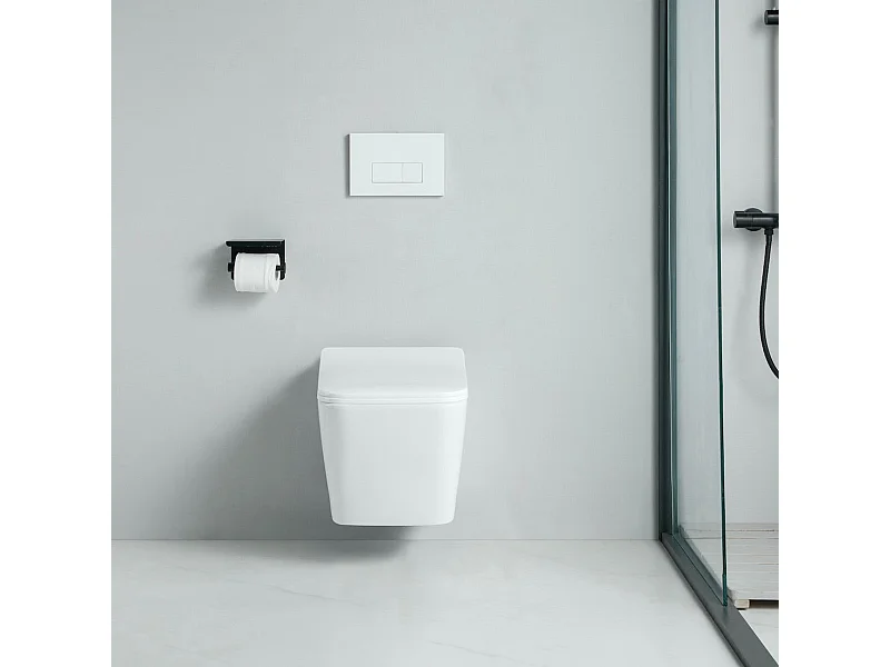 Cuvette WC suspendu CALETO - sans bride et avec frein de chute