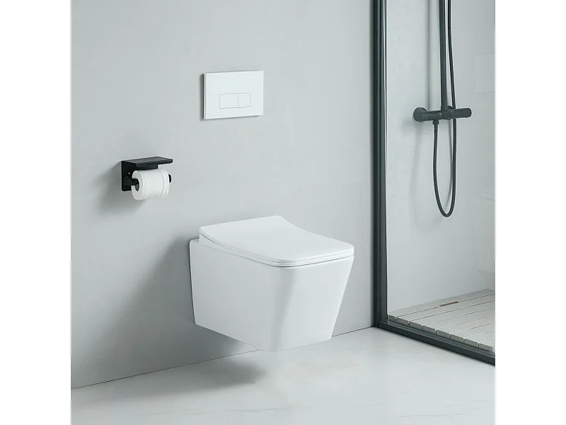 Cuvette WC suspendu CALETO - sans bride et avec frein de chute