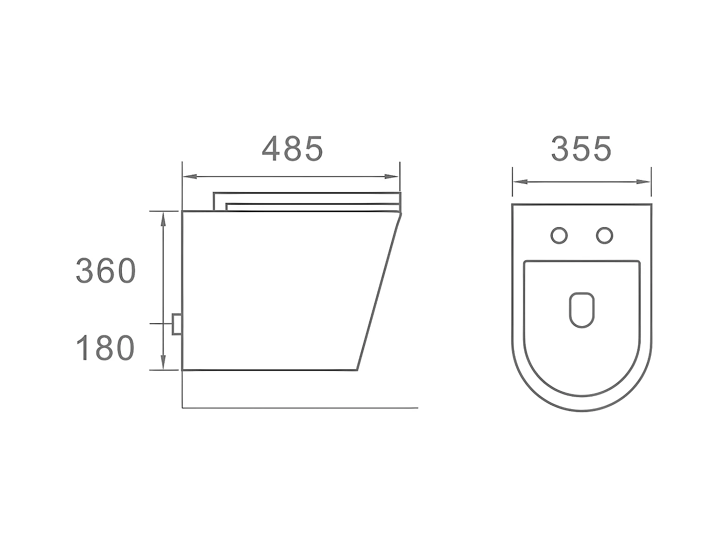 Inodoro suspendido TERCERO negro mate